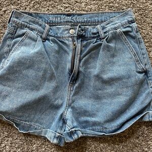 American Eagle Outfitters Blue Jean Shorts High-Waisted Relaxed Fit